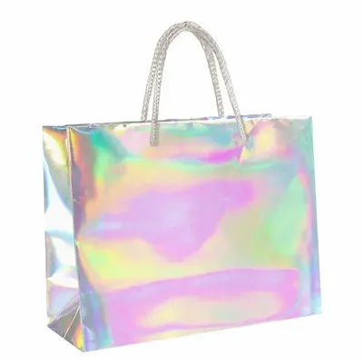 Cadeaux - Sacs papier brillant effet hologramme, 22,7 x 10 x H 18cm, 210g (x10) - LAVAL 1878