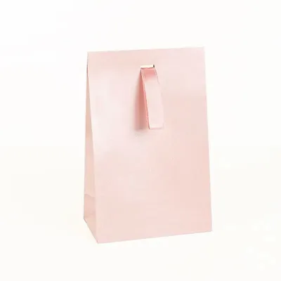 Gifts - Light pink iridescent paper bags with ribbon - LAVAL 1878