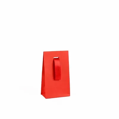 Gifts - Red matte paper pockets with ribbon, 170g - 7 x 4 x H 12cm (x20) - LAVAL 1878