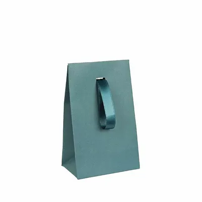 Cadeaux - Pochettes papier mat bleu canard à ruban - LAVAL 1878