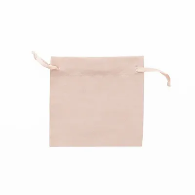 Gifts - 100% cotton pouches with light pink satin ribbons, 11 x 10cm (x5) - LAVAL 1878