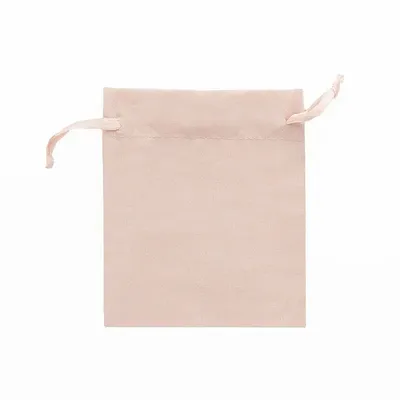 Cadeaux - Bourses 100% coton avec rubans satin rose clair 12 x 14cm (x5) - LAVAL 1878