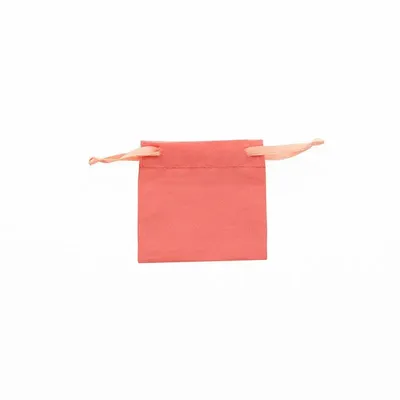 Gifts - 100% cotton pouches with coral satin ribbons, 7 x 7cm (x5) - LAVAL 1878