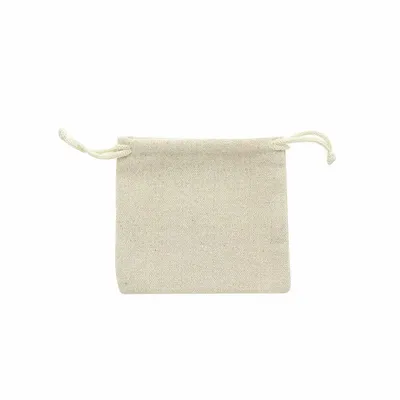 Gifts - 100% linen drawstring bags with beige cotton cords, 11 x 10cm (x5) - LAVAL 1878