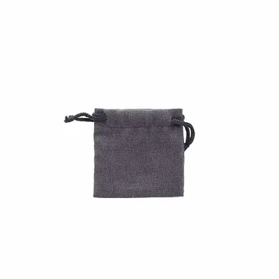 Cadeaux - Bourses lin avec cordelettes coton gris anthracite 7 x 7cm (x5) - LAVAL 1878