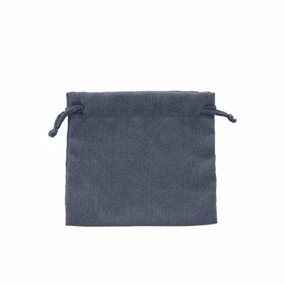 Gifts - Linen drawstring bags with dark blue cotton cords, 11 x 10cm (x5) - LAVAL 1878