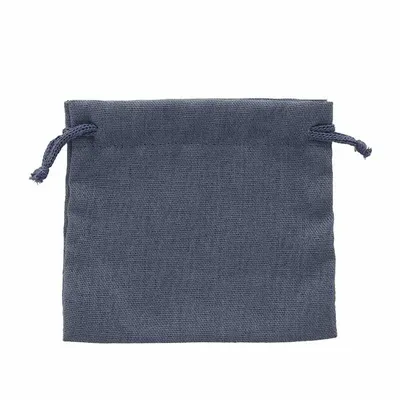 Cadeaux - Bourses lin avec cordelettes coton bleu foncé 12 x 14cm (x5) - LAVAL 1878