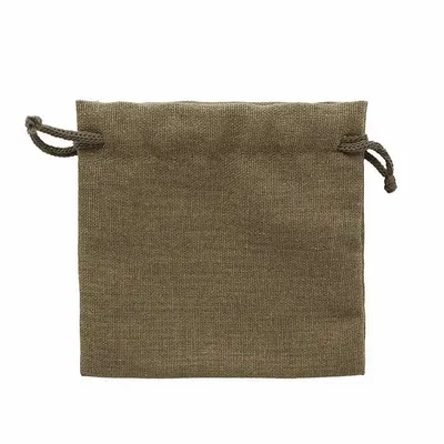 Gifts - Linen drawstring bags with dark khaki cotton cords, 12 x 14cm (x5) - LAVAL 1878