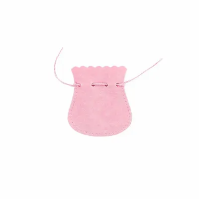 Gifts - Cotton and viscose suede pouches, pink - 8 x 6.5cm (x5) - LAVAL 1878