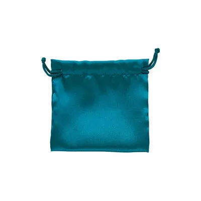 Gifts - Synthetic satin drawstring bags with duck blue cotton cords, 11 x 10cm (x5) - LAVAL 1878