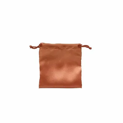 Gifts - Synthetic satin drawstring bags, terracotta, 11 x 10cm (x5) - LAVAL 1878