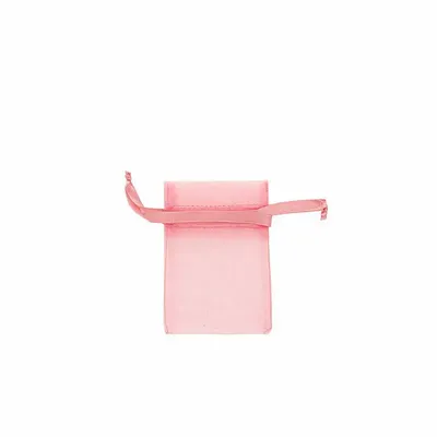 Gifts - Light pink synthetic organdy voile purses, 7 x 7cm (x10) - LAVAL 1878