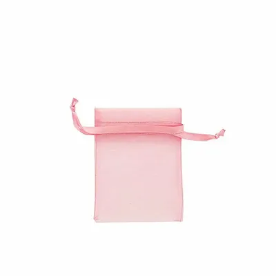 Cadeaux - Bourses voile organdi synthétique rose clair, 9 x 9cm (x10) - LAVAL 1878