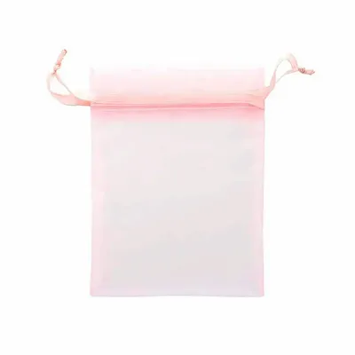 Gifts - Synthetic organdy voile purses in old rose, 12 x 13cm (x10) - LAVAL 1878