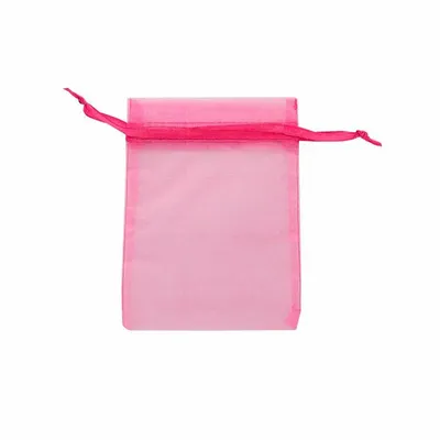 Cadeaux - Bourses voile organdi synthetique fuchsia, 12 x 13cm (x10) - LAVAL 1878