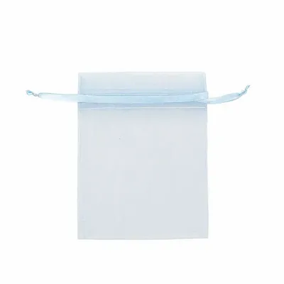 Cadeaux - Bourses voile organdi synthétique bleu gris, 12 x 13cm (x10) - LAVAL 1878