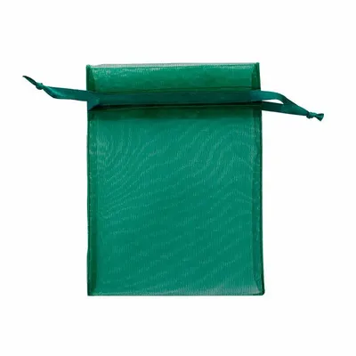 Cadeaux - Bourses voile organdi synthétique vert sapin, 12 x 13cm (x10) - LAVAL 1878