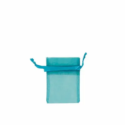 Gifts - Duck blue synthetic organdy voile purses, 7 x 7cm (x10) - LAVAL 1878