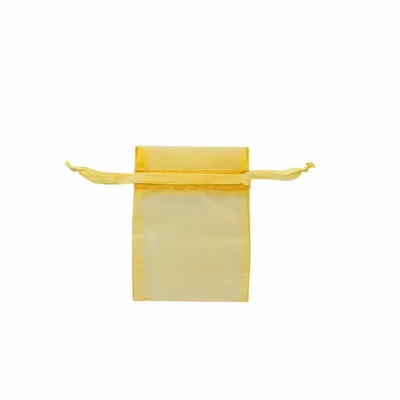 Gifts - Gold synthetic organdy voile purses, 9 x 9cm (x10) - LAVAL 1878