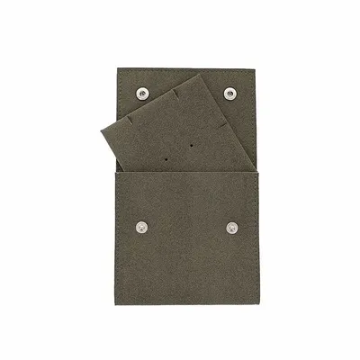 Cadeaux - Pochettes microfibre kaki carte à bijoux/fermeture à boutons-pression - LAVAL 1878