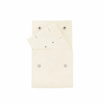 Gifts - Cream microfiber pouches for jewelry cards/snap closure - LAVAL 1878