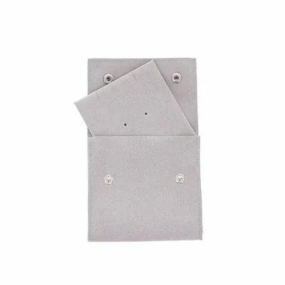 Gifts - Grey microfiber pouches for jewelry cards/snap closure - LAVAL 1878
