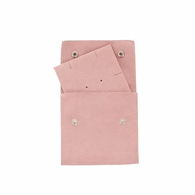 Gifts - Dusty rose microfiber pouches with jewelry card/snap closure - LAVAL 1878