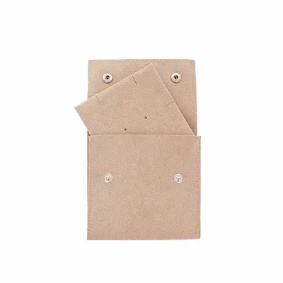 Gifts - Beige microfiber pouches for jewelry cards/snap button closure - LAVAL 1878