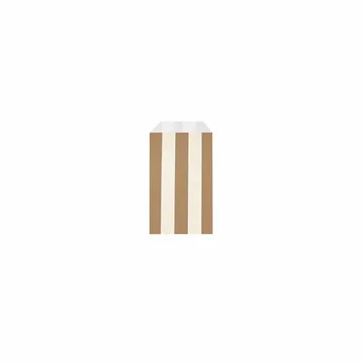 Gifts - Matte gift bags with cream/taupe stripes, 7 x 12cm, 70g (x125) - LAVAL 1878
