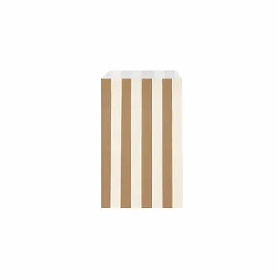 Gifts - Matte gift bags with cream/taupe stripes, 12 x 4.5 x 20cm, 70g (x250) - LAVAL 1878