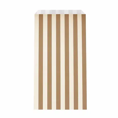 Gifts - Matte gift bags with cream/taupe stripes, 18 x 6 x 35cm, 70g (x250) - LAVAL 1878