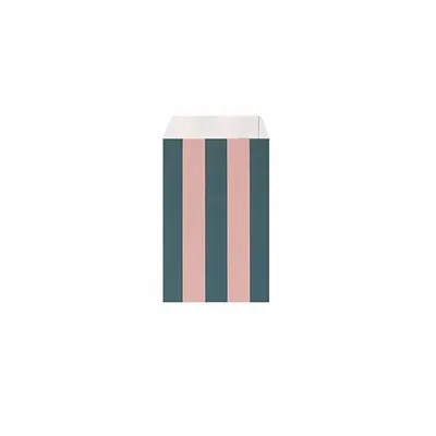 Cadeaux - Sachets cadeau mat à rayures bleu canard/vieux rose - LAVAL 1878