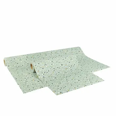 Gifts - Matte sage green wrapping paper with tricolor terrazzo pattern - LAVAL 1878