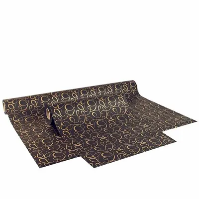 Cadeaux - Papier cadeau arabesques noir et doré mat/brillant 0,70 x 25m, 70g - LAVAL 1878