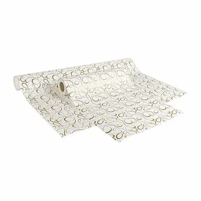 Cadeaux - Papier cadeau blanc brillant imprimé arabesques doré mat - LAVAL 1878