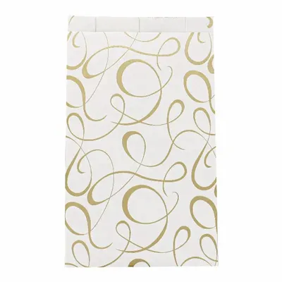 Gifts - Glossy white gift bags with matte gold arabesque print, 70g - LAVAL 1878