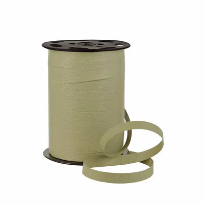 Gifts - Light khaki matte crepe-look ribbon - 250m - LAVAL 1878
