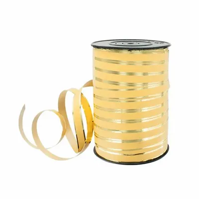 Gifts - Striped ribbon, matte and shiny gold - 225m - LAVAL 1878