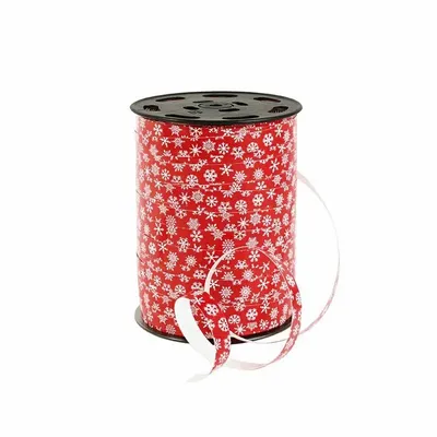 Gifts - Red ribbon with white snowflake pattern - 225m - LAVAL 1878