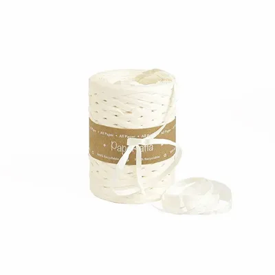 Gifts - White synthetic raffia ribbon - 200m - LAVAL 1878