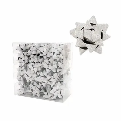 Gifts - Glittery silver adhesive bows (x50) - LAVAL 1878