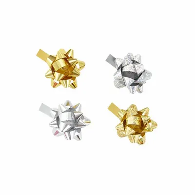 Cadeaux - Choux adhésifs unis et effet hologramme doré et argent (x50) - LAVAL 1878