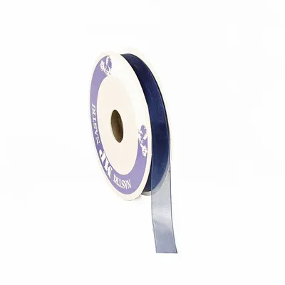 Cadeaux - Ruban organza synthétique brillant bleu marine - 50m - LAVAL 1878