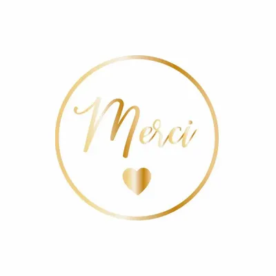 Cadeaux - Étiquettes cadeau adhésives Merci, doré et blanc mat (x500) - LAVAL 1878