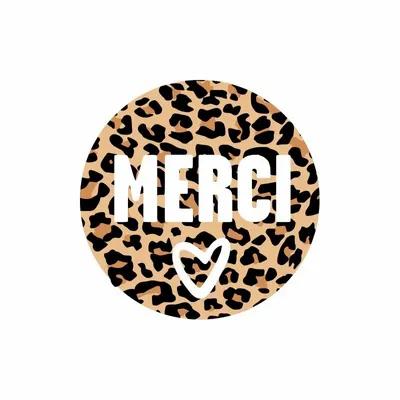 Cadeaux - Étiquettes cadeau adhésives Merci, motif léopard (x500) - LAVAL 1878