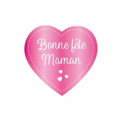 Cadeaux - Étiquettes adhésives Bonne fête maman rose métallique/blanc brillant - LAVAL 1878