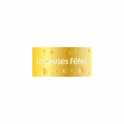 Cadeaux - Etiquettes cadeau adhésives Joyeuses Fêtes - dorure à chaud - LAVAL 1878