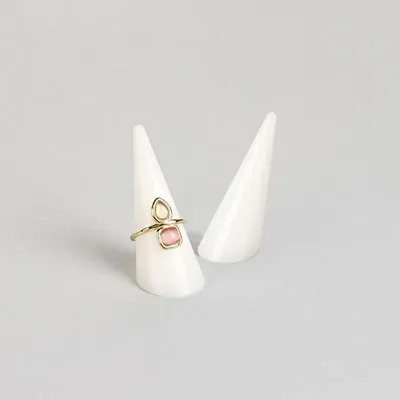 Cadeaux - Cônes bague plexi blanc mat - diam. 2,5cm (x2) - LAVAL 1878