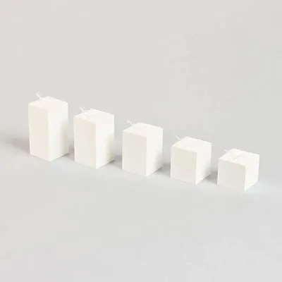 Gifts - Set of 5 square ring studs in matte white plexiglass with stem 2 - LAVAL 1878