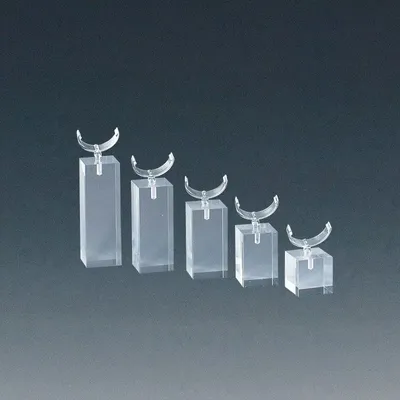 Gifts - Set of 5 matt white plexi ring studs, H 2 - 3 - 4 - 5 - 6cm - LAVAL 1878